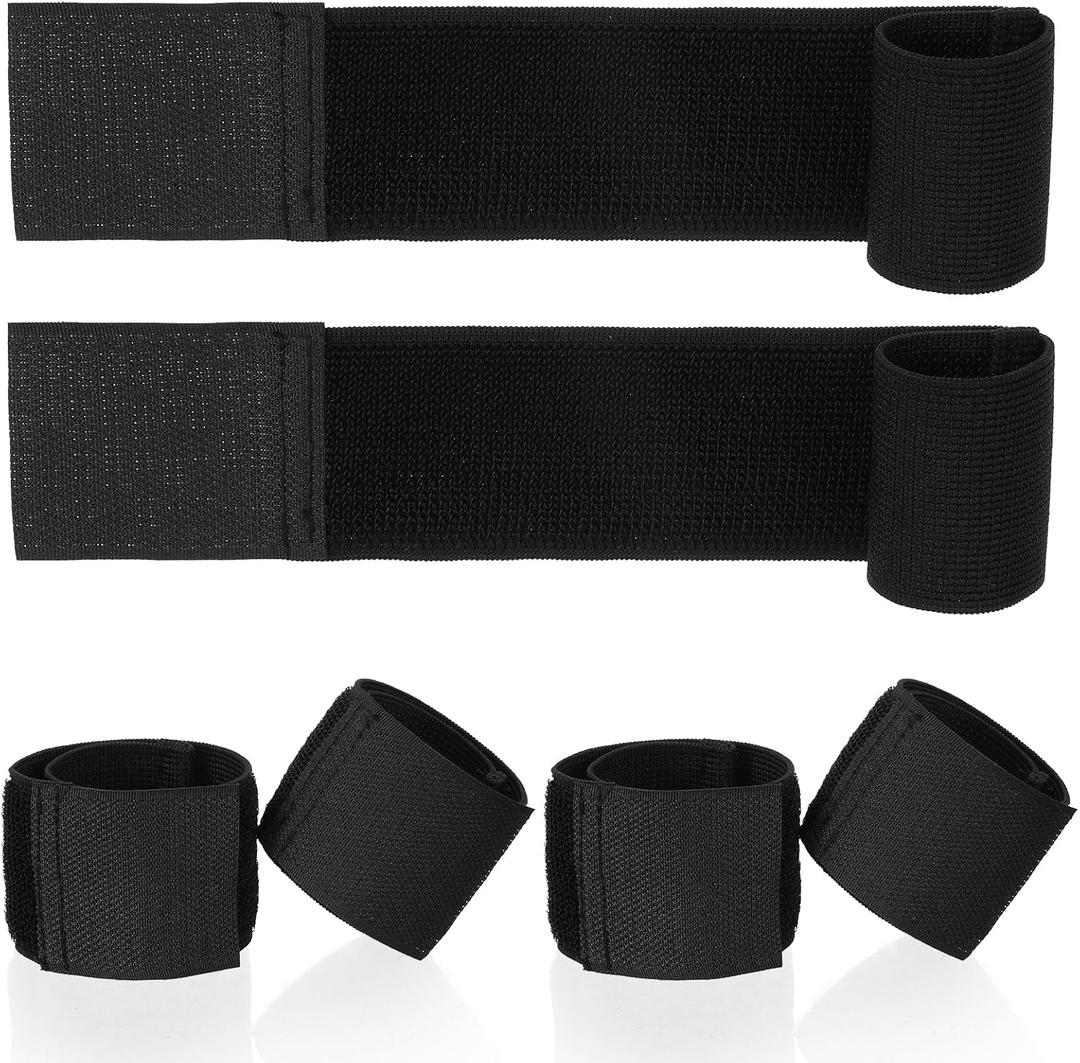 6Pcs Soccer Shin Guard Straps Anti Slip Shin Pad Holders Adjustable Sports Guard Stay for Kids Youth Adult(Black)