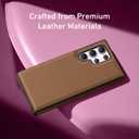 Goodon for Samsung Galaxy S23 Ultra Case Wallet - Flip Folio Leather Cover with Trendy Design, 3 Card Slots & Kickstand Function, Stylish Protective Phone Case for Women and Girls - Brown