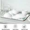 Green Leaves Dish Drying Mat 16x18 for Kitchen Counter Watercolor Herbs Women Kitchen Drying Mats Dishes Pad Absorbent Fast Dry Dish Draining Mats Medium Kitchen Accessories