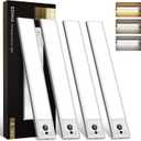 EZVALO 12inch Under Cabinet Lighting, 3200mAh Rechargeable Motion Sensor Light Indoor, with Dimmable & 3 Color Temps, Magnetic Closet Lights, Wireless Under Counter Lights for Kitchen, Stairs (4-Pack) (White)