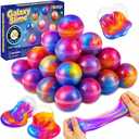 24 Pack Easter Day Gifts for Kids, Galaxy Slime Balls Soft DIY Toys for Easter Party Favors, Class Party Favors Classroom Gifts Prize