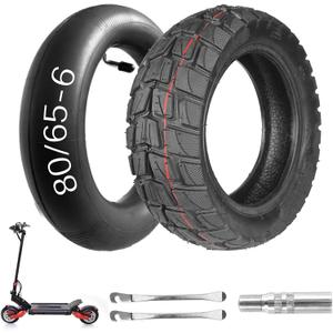 80/65-6 Scooter Tire Electric Scooter 10 inch Tires 255x80 Scooter Tire, 10x3 Scooter Tire [Tire & Inner Tubes] [Thickened] [Non-Slip] [Shockproof] [Bent Mouth Vavle] [Valve Extension and Tire Levers]