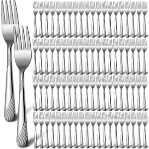Bokon 200 Pieces Dinner Forks Bulk Set 6.9 Inches Stainless Steel Silverware Durable Table Forks Set for Home Restaurant Kitchen Dishwasher Safe (Stylish)