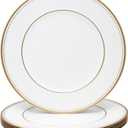 13" White Beaded Charger Plates with Gold Rim,Set of 6 Round Chargers for Dinner Plates,Decorative Plastic Chargers for Wedding, Party & Easter Table Decor