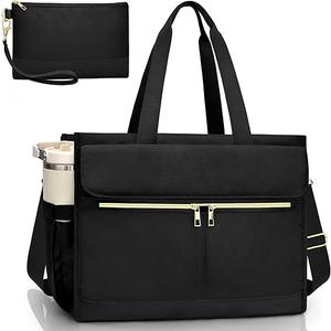 Laptop Bag for Women - 15.6 Inch Tote Work Bag with Compartments Nurse Teacher Bag Large Lightweight Office Handbag