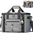 Maelstrom Soft Sided Cooler Bag, 30/40 Can Collapsible Insulated Ice Chest, Large Leakproof Portable Storage for Camping, Travel, Kayaking & Beach (2.Gray)
