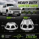 4Pcs Chrome Plated ABS 17" Dually Wheel Center Caps Compatible with 2007–2010 Chevy Silverado 3500HD / GMC Sierra 3500HD (2 Front & 2 Rear)