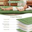 DAICO Japanese Floor Mattress, 4'' Thicken Futon Mattress Tatami Mat, Sleeping Pad Foldable Roll Up Mat for Camping and Guest Room, Queen Size 60''*80'', Green