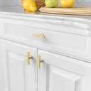 Amerdeco 10 Pack Brushed Gold Cabinet Knobs Single Hole Cabinet Handles 2 Inch Solid Zinc Alloy Cupboard Drawer Knobs Kitchen Cabinet Knobs T Bar Hardware ZH0003