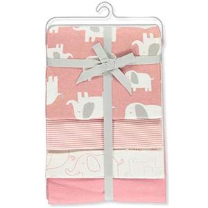 Carter's 4-Pack Elephant March Receiving Blankets - Pink/White, one Size