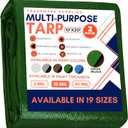 Large Waterproof Tarp - Heavy Duty 10 Mil Thick Poly Tarpaulin Ideal for Canopy Tents, Boats, RV or Pool Covers - Multipurpose Protective Tarps with Grommets for Indoor, Outdoor Use | 10' x 20' 2 Pack (Green-medium Weight Protection)