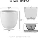 Kante 10 Inch Dia Round Concrete Planter, Indoor Outdoor Large Plant Pot with Drainage Hole and Rubber Plug for Home Patio Garden, Pure White