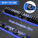 6 Piece Magnetic Tool Organizer Set, Holds Screwdrivers, Wrenches & Sockets (12-Slot Rail x3, L/M/S Socket Holders), Workshop Wall Mount, Space-Saving Tool Storage, Strong Grip (Tools Not Included)