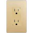 ENERLITES Elite Series Decorator Receptacle Outlet Child Safe Tamper-Resistant, Self-Grounding, Residential Grade, 15A 125V, UL Listed, Wall Plate Included, 61501-TR-GDWP, Gold