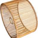 Bamboo LampShades Medium Rattan Lamp shade,Drum,Boho Lamp shades For Table Lamps,replacement lampshade For Floor Lamp,Chandeliers,living room bedroom,Home office(Round 2 Bamboo)
