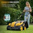 Electric Artificial Turf Sweeper 16 Artificial Grass Sweeper Vacuum with 45L Collection Bag 5 Height Adjustment Foldable Turf Power Broom for Artificial Grass Cleaning