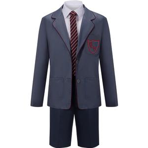 AwwwCos The Musical Cosplay Costume Gray School Uniform Shorts Skirt with Tie Halloween Party Outfit (X-Large)