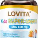 LOVITA Kid’s Super Smart, Omega-3 for Children, 180 mg Total DHA & EPA, Lemon Flavor Fish Oil, Support Brain & Vision Health, 30 Softgels