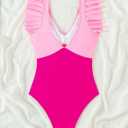 One Piece Swimsuit Women Tummy Control 2024 Bikini Swimsuit Cutout for Women Bathing Suit for Women (Pink, M)