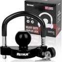 RETRUE Universal Trailer Ball Lock Hitch Coupler Locks Fits 1-7/8 Inch, 2 Inch, 2-5/16 Inch Couplers Adjustable Security with Weatherproof Cover and Cap, Black