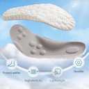 Insoles for Men Women,4D Breathable Memory Foam Cloud Massage Insoles, Enhanced Arch Support & Cushioned Comfort,Relief Foot Pain,Fits All Shoe Types(2 Pairs-Gray, Men 6-7/Women 7.5-8.5)