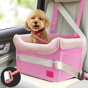 Dog Car Seat - Dog Bed for Small Dogs Waterproof Booster Seat Clip-on Harness and Thick Memory Foam Padding Pet Travel Bed Small Dog Car Seat Cover for Back Seat Dog Car Seat Bed