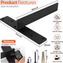 2-Pack Countertop Support Brackets 16"x11"x2", Heavy Duty Steel Metal Floating Hidden Shelf Bracket for Shelves, Quartz/Granite/Wood/Concrete/Laminate Countertops
