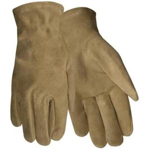 Suede Leather Full Fingered Work & General Purpose Gloves - Keystone Thumb - Uncoated, Size: L