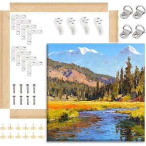 2 Pack DIY Canvas Stretcher Bars 20x20 Inch Canvas Frame,Sturdy Stretcher Frames for Oil Paintings,Prints,Paint by Numbers & Posters(Need Extra Size to wrap Around The Frame)