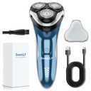SweetLF Electric Razor for Men with Pop-Up Trimmer, IPX7 Waterproof Electric Shaver, Rechargeable Cordless Shavers for Men, Type-C, 120Mins Runtime, Plug & Play, Blue