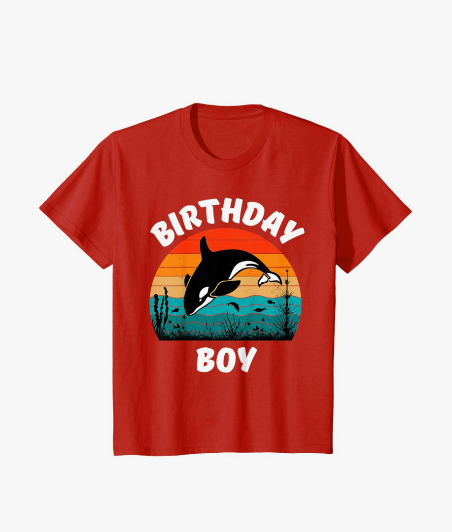 Cool Orca Whale Birthday Boy For Men Teenage Brother Gift T-Shirt S