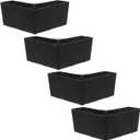 Homoyoyo Black Plastic Sofa Feet Set of 4, 7.5cm Height Bed Risers L-Shaped Plastic Support Feet Riser Legs Easy Install Replacement Legs for Couch, Dresser and Bed, Elevating Design (15.00X15.00X7.50CM)