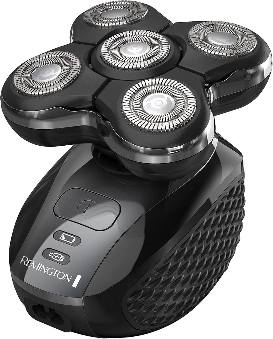 Remington Balder Pro Electric Razor for Head XR7000A - Premier Wet/Dry Bald Head Shaver, Flex Blades for a Close Shave, Cordless Rechargeable, Effortless Head Shaving with Precision Dual Track Heads (1 Count (Pack of 1), Black)