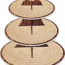 Wood-Grain 3-Tier Cardboard Cupcake Stand/Tower | Wild One, Woodland Animal Baby Shower Decorations, Camp-Fire Party Supplies, Lumberjack Theme Birthday Decor, Western Cowboy/Cowgirl Birthday Parties