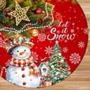 Christmas Tree Skirt Snowman Tree Decorations Buffalo Plaid Christmas Tree Mat Xmas Tree Skirt Ornaments for Holiday Party Indoor House Decor (Red, 48 Inches)