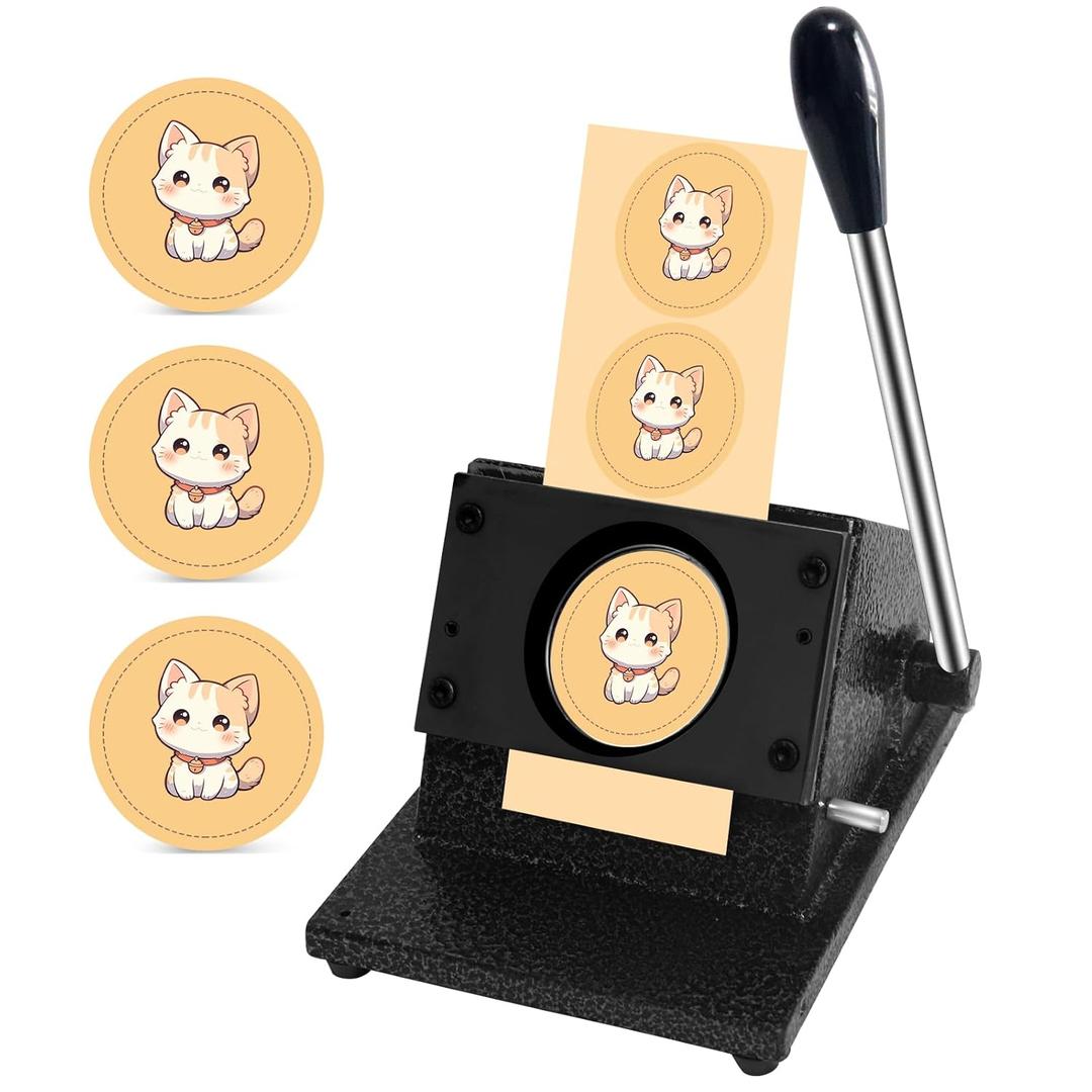 1.26"/32mm Button Paper Cutter, 1.73/44mm Diameter Circle Cutter, 1.73Circle Punch, 1.73Round Paper Cutter 44mmDie Cut Machine for 1.26"/32mm Button Making(1.73/44mm Cutting Diameter)