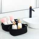 MINTWOOD Design 5-Piece Storage Baskets for Organizing, Small Woven Rope Baskets for Storage and Shelves, Dog Cat Toy Basket Box, Pantry Bathroom Organization Bins, Nightstand Organizer, Full Black