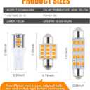 iFunyLED 24 Pieces Dome Light LED Car Interior Bulb Kit Set 194 T10 DE3175 578 31mm 42mm Bulbs Interior Replacement Lights for Car Map License Plate Door Side Marker Cornering Trunk Light - Amber