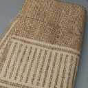 GarveeHome Bordered Rug 4x6 Washable Rug for Living Room Modern Striped Border Area Rug Non Slip Low Pile Dining Room Throw Carpet Contemporary Carpet for Entryway Kitchen Nursery, Khaki