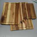 Acacia Wood Cutting Board Set with Juice Groove (3 Pieces), Organic Wooden Cutting Boards for kitchen, Butcher Block Cutting Board for Meat, Vegetable, Wooden Chopping Board 15x10, 12x8, 9x6 inch