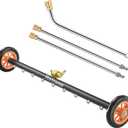 Undercarriage Pressure Washer Attachment, Upgrade 30 Inch Power Washer Water Broom with 9 Nozzles, Dual-Function Underbody Car Wash Surface Cleaner with 3 Pieces Extension Wand- 4000PSI