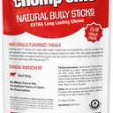 Chomp'ems Naturally Delicious Bully Sticks - Long Lasting No Hide Dog Chews - No Artificial Flavors, Colors, Or Preservatives - Protein Rich Alternative to Rawhide, 8 Oz. (EXP 05/16/26)