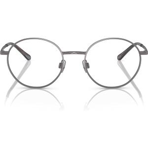 Polo Ralph Lauren Men's PH1217 Round Prescription Eyewear Frames, Semishiny Dark Gunmetal/Demo Lens, 52 mm