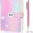 Journal with Lock, A5 Diary with Lock for Girls, 192 Pages Girls Diary for Women Teen Girls, Preppy stuff for Girls 10-12, Journal kit for Girls ages 8-12 with Pen, Pink Christmas Gifts for Girls