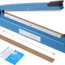 16 Inch Impulse Heat Sealer Manual Bags Sealer Sealing Machine Heating Closer for Plastic PE PP Mylar Poly Foil Bags Home Restaurant Food Storage with Extra Replace Element