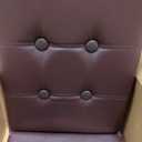AmasSmile Footrest Ottoman Bench with Storage,34Inch Brown Leather Footstool, Coffee Table, Padded Seat, Storage Chest,Blanket Store with Flipping Lid for Livingroom and Bedroom, 34"D x 13"W x 13"H