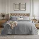 Bedsure King Quilt - Grey Bedspread King Size & Lightweight Comforter, Modern Coverlet