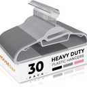 HOUSE DAY Grey Plastic Hangers 30 Pack, Slim Space Saving, Non Slip Clothes Hangers with Rubber Pads, Sturdy Heavy Duty Coat Hanger for Closet, S-Shaped Hanger for Shirt, Suit, Pant, Skirt (Light Grey + Dark Grey)