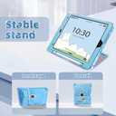 INFILAND Case for iPad 9th/8th/7th Generation 2021/2020/2019 10.2 inch Glitter Clear, Shockproof Protective Cute iPad 7/8/9 Gen Cover with Stand, Pencil Holder for Kids, Girls, Women (Blue)