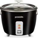 Proctor Silex Rice Cooker & Food Steamer, 16 Cups Cooked (8 Cups Uncooked), Includes Steam and Rinsing Basket, Black (37527)
